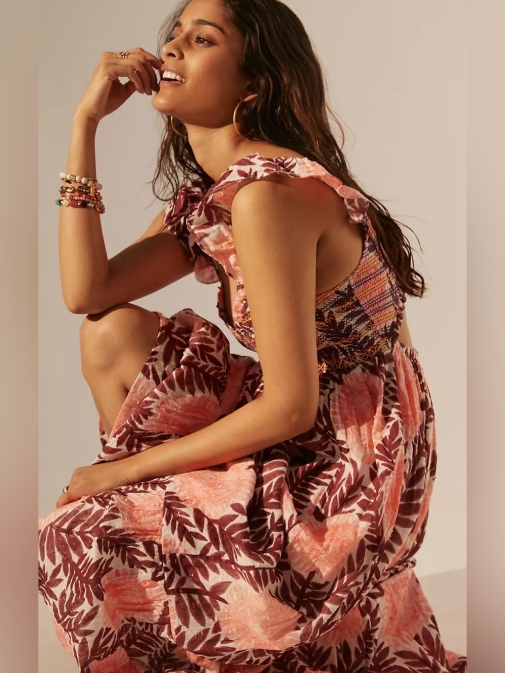Anthropologie Cecilia Pettersson Smocked Maxi Dress
